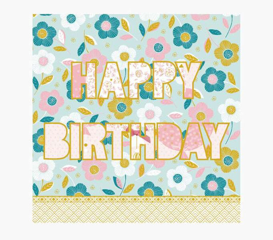 Pictura Tarjeta Arabesque - 16x16cm - Tematica Feliz Cumpleaños - Tarjeta Triptica sin Envoltorio - Incluido Sobre Blanco - Papel con Certificacion FSC