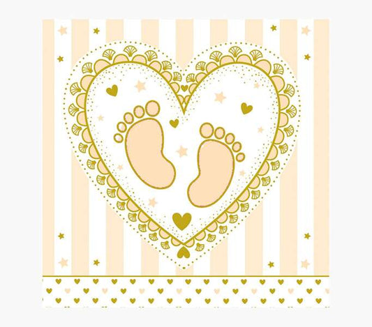 Pictura Tarjeta Arabesque - 16x16cm - Tematica Bebes - Tarjeta Triptica - Incluye Sobre Blanco - Papel con Certificacion FSC