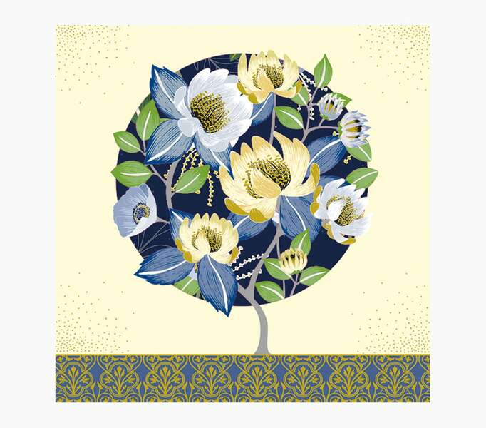 Pictura Tarjeta Arabesque - 16x16cm - Tematica de Flores - Tarjeta Triptica sin Envoltorio - Incluye Sobre Blanco - Impresas en Papel con Certificacion FSC