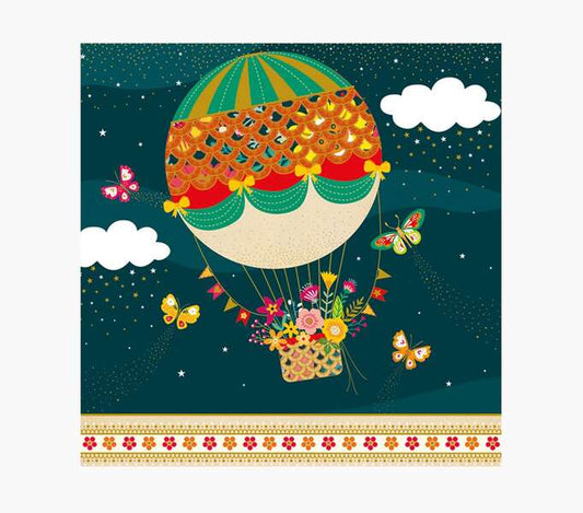 Pictura Tarjeta Arabesque - 16x16cm - Tematica Globo Aerostatico - Tarjeta Triptica sin Envoltorio - Incluido Sobre Blanco - Papel con Certificacion FSC