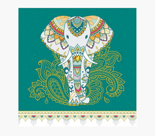 Pictura Tarjeta Arabesque - 16x16cm - Tematica Elefante - Tarjeta Triptica sin Envoltorio - Incluido Sobre Blanco - Papel con Certificacion FSC