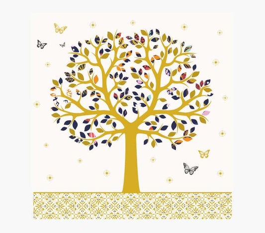 Pictura Tarjeta Arabesque - 16x16cm - Tematica de Arboles - Tarjeta Triptica sin Envoltorio - Incluye Sobre Blanco - Papel con Certificacion FSC