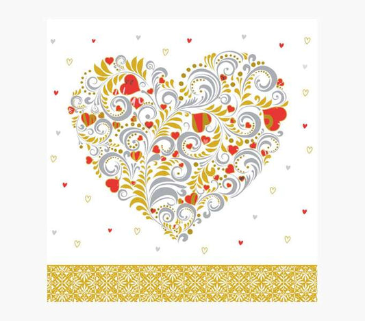 Pictura Tarjeta Arabesque - 16x16cm - Tematica Corazon - Tarjeta Triptica sin Envoltorio - Incluido Sobre Blanco - Papel con Certificacion FSC