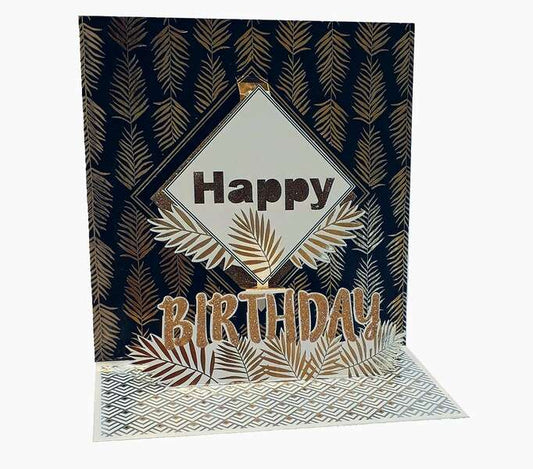 Pictura Tarjeta 3D Pop-Up - 16x16cm - Tematica Cumpleaños - Embolsada Individualmente en Celofan - Incluido Sobre Blanco - Papel con Certificacion FSC