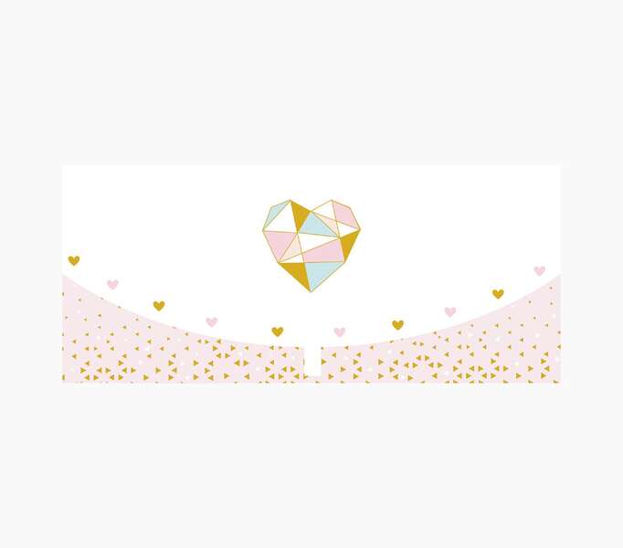 Pictura Tarjeta Money Cards - Formato Horizontal - Tematica Corazones - 21.3x9.6cm - Embolsada Individualmente - Incluye Sobre Blanco - Papel con Certificacion FSC