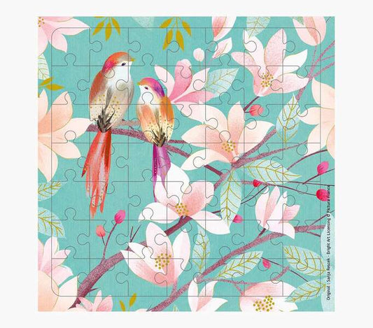 Pictura Tarjeta Puzzle - 15.5x15.5cm - Tematica de Pajaros - 49 Piezas - Incluye Tarjeta Plegada y Sobre Blanco - Certificacion FSC - Embolsada Individualmente