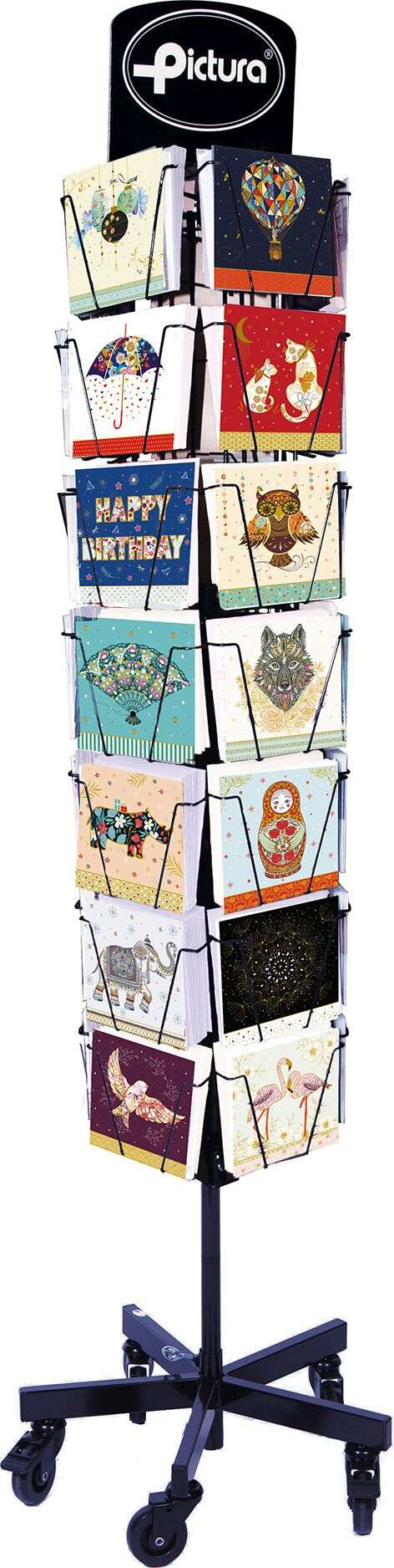 Pictura Expositor Arabesque - 16x16cm - 35 Compartimentos - Capacidad para 210 Tarjetas - Impresas en Papel con Certificacion FSC