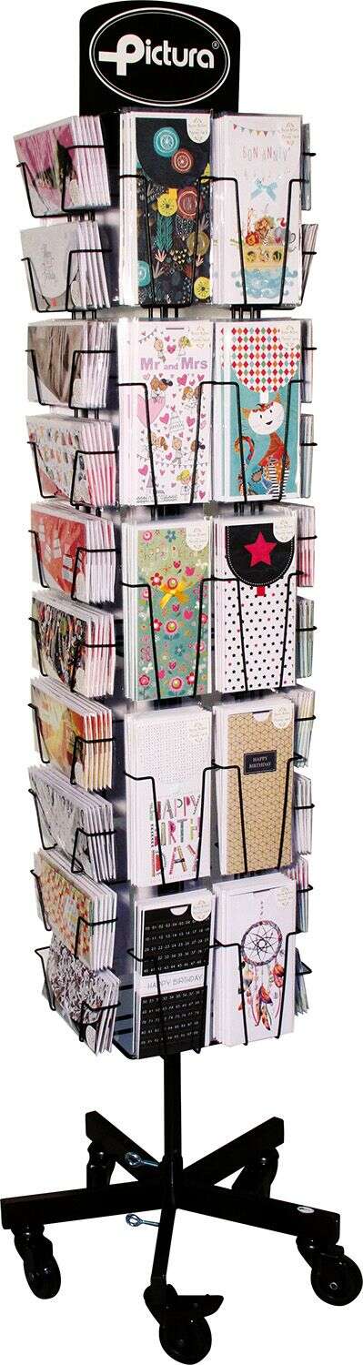 Pictura Expositor Money Card - en mm: 213x96 y 96x213 - Expositor de Tarjetas Coleccion Money Card - 40 Compartimentos - Capacidad para 240 Tarjetas - Impresas en Papel con Certificacion FSC