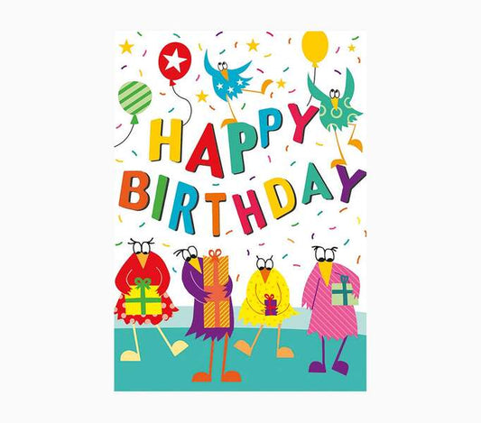 Pictura Zig-Zag Tarjeta Triptica de Felicitacion de Cumpleaños 15x22cm - Incluye Sobre Blanco - Papel con Certificacion FSC