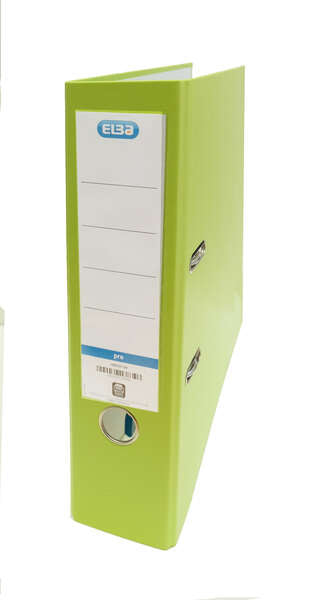 Elba Archivador Palanca Rado Top Folio - Lomo de 80mm - Forrado Exterior de Plastico - Interior de Papel - Color Lima