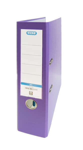 Elba Archivador Palanca Rado Top Folio - Lomo de 80mm - Forrado Exterior de Plastico - Interior de Papel - Color Lila - Cantidad: 10