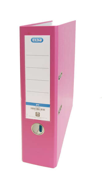 Elba Archivador Palanca Rado Top Folio - Lomo de 80mm - Forrado Exterior de Plastico - Interior de Papel - Color Rosa