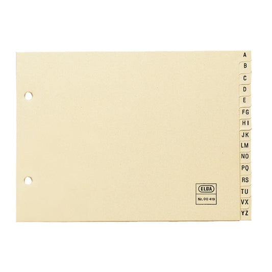 Elba Indice Alfabetico 4º 15 Posiciones - Cartulina de 180gr - Color Beige - Organizacion Alfabetica - Resistente y Duradero