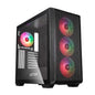 Abysm Danube Kamp BX300 Black Caja Torre ATX, ITX, Micro ATX - Lateral Cristal Templado - 3.5" y 2.5" - USB-A, USB-C y Audio - 4 Ventiladores ARGB Instalados - Soporta Refrigeracion Liquida