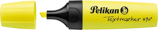 Pelikan Subrayador Textmarker 490 - Base de Agua - 3 Anchos de Trazo - Color Amarillo Fluorescente - Cantidad: 10