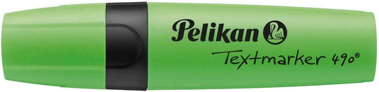 Pelikan Subrayador Textmarker 490 - Base de Agua - 3 Anchos de Trazo - Color Verde Fluorescente - Cantidad: 10