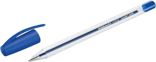 Pelikan Stick Super Soft Boligrafo Trazo 1mm - Tinta Super Fluida - Empuñadura Triangular - Color Azul - Cantidad: 50