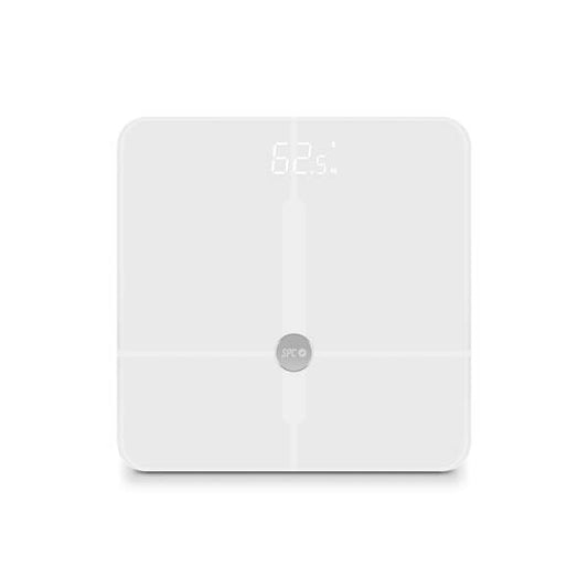SPC Atenea Fit 2 Bascula de Baño Inteligente - Registra e Identifica hasta 10 Usuarios - Diseño de Cristal - Pantalla LED - Activacion Tactil - Peso Max.180kg