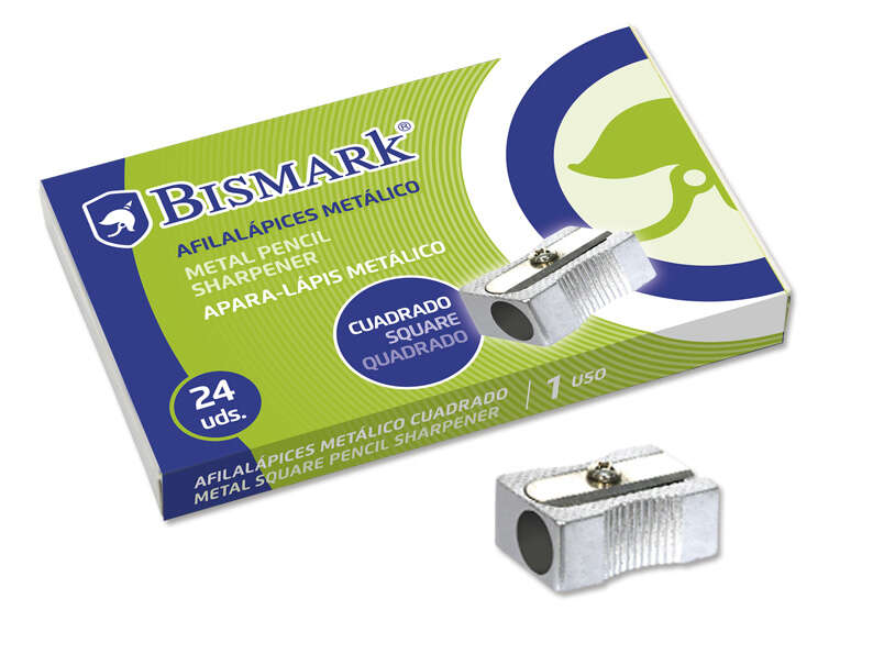 Bismark Afilalapiz Metalico para Lapices Normales - Color Acero - Cantidad: 24