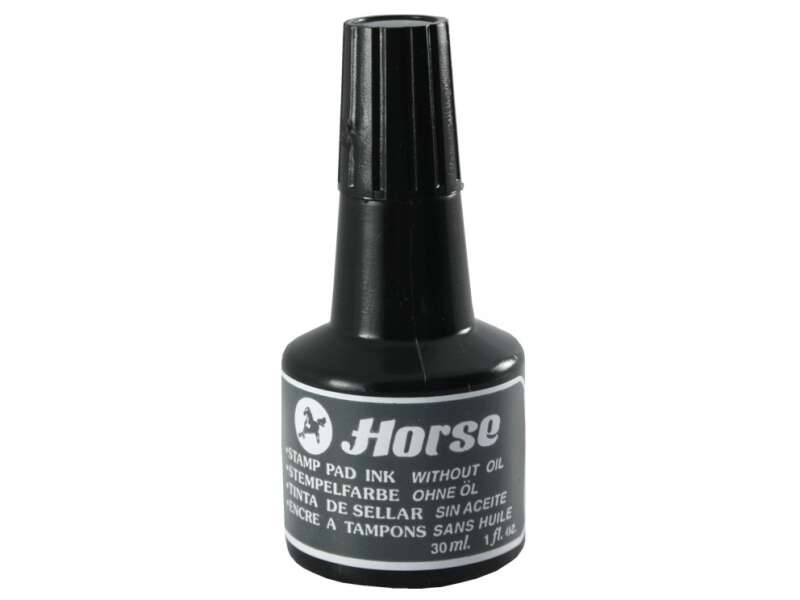 Horse Bote de Tinta para Tampon 30ml - Sin Aceite - Color Negro