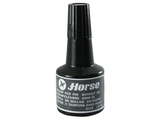 Horse Bote de Tinta para Tampon 30ml - Sin Aceite - Color Negro