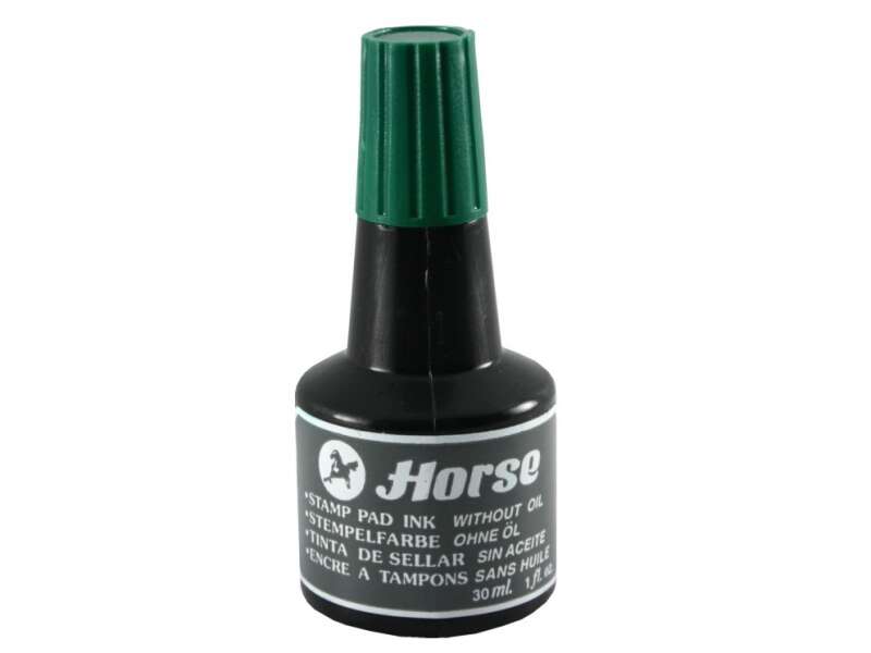 Horse Bote de Tinta para Tampon 30ml - Sin Aceite - Color Verde