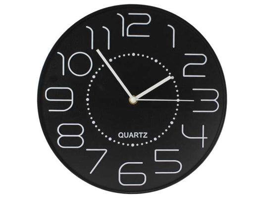 Bismark Reloj Oficina Numeros Blancos sin Cristal - Manecillas de Aluminio - Color Negro
