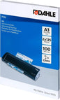 Dahle Pack de 100 Fundas para Plastificar Brillo A3 - 125 Micras - Alta Calidad - Transparente
