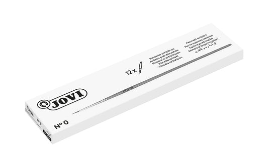 Jovi Pinceles Artisticos Pelo Poney Nº 0 - Pelo Natural - Mango de Madera - Calibre 00 al 12 - Punta