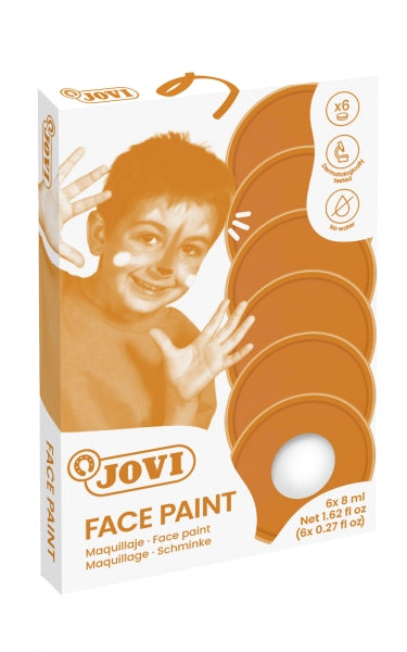 Jovi Estuche de 6 Botes 8ml Maquillaje Crema - Hipoalergenico - Base Grasa - Facil Aplicacion - Gran Cubricion - sin Parabenos - Facil de Retirar - Color Blanco