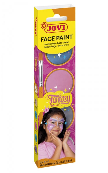 Jovi Fantasy Estuche de Maquillaje Crema - Hipoalergenico - Facil Aplicacion - Incluye Esponja y Pincel - Color Surtido