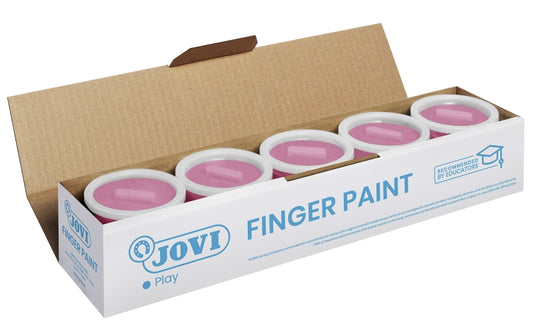 Jovi Bote de Pintura de Dedos - 125ml - Colores Mezclables - Textura Gelatinosa - Lavable - sin Gluten Ni Alergenos - No Toxico - Color Rosa - Cantidad: 5