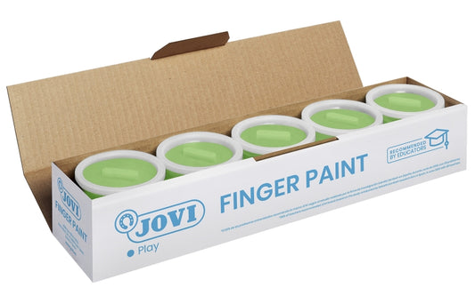Jovi Bote de Pintura de Dedos - 125ml - Colores Mezclables - Textura Gelatinosa - Lavable - sin Gluten Ni Alergenos - No Toxico - Color Verde - Cantidad: 5
