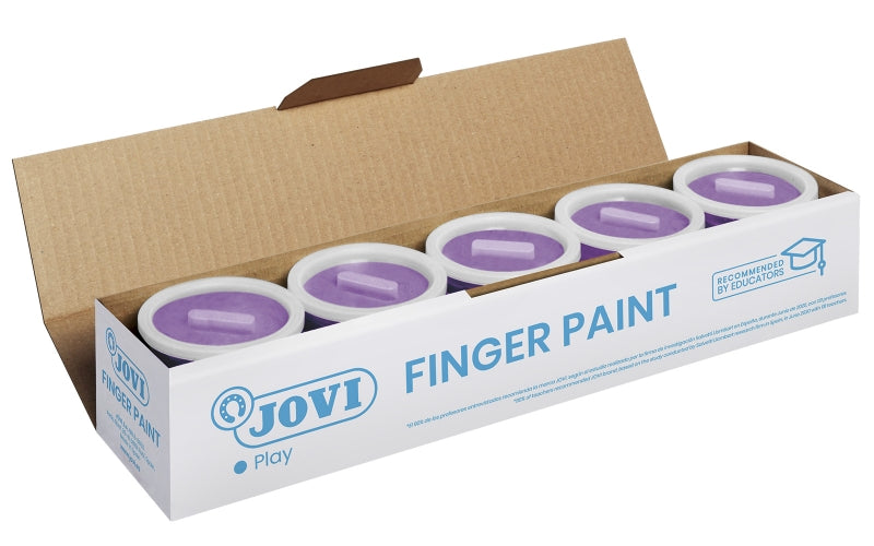 Jovi Bote de Pintura de Dedos - 125ml - Colores Mezclables - Textura Gelatinosa - Lavable - sin Gluten Ni Alergenos - No Toxico - Color Morado - Cantidad: 5