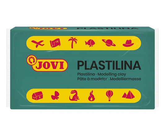 Jovi Caja de 30 Pastillas de Plastilina 50gr - No Endurece - sin Gluten - Inocua - Facil de Moldear - Ideal para Volumen y Moldes - Color Verde