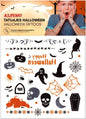 Alpino Pack de Tatuajes Halloween - Diseños Terrorificos - Colores Plata, Negro y Naranja