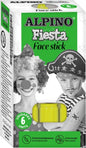 Alpino Fiesta Face Stick Pack con 6 Barritas de Pintura Facial - Sistema Retractil Giratorio - Se Lava con Agua - Testado Dermatologicamente - Color Amarillo