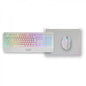 Mars Gaming MCP124 Combo Gaming 3en1 - Teclado H-Mech Ergonomico - Raton RGB Switches HUANO - Alfombrilla Nanotextil Rainbow - Compatibilidad Multiplataforma - Color Blanco