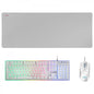 Mars Gaming MCPX Combo Gaming Premium - Teclado H-MECH - Raton 10K DPI - Alfombrilla XXL - Iluminacion FRGB - Multiplataforma - Color Blanco