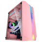 Mars Gaming MC-S1 Caja Compacta Gaming - Iluminacion ARGB 12 Modos - Ventana Lateral Completa - Ventilador FRGB Incluido - Compatible Micro-ATX/Mini-ITX - Color Rosa