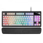 Mars Gaming MKAX Teclado Gaming - Iluminacion RGB 9 Efectos - Diseño Compacto TKL - Tecnologia H-Mech - Control Volumen Roller - Reposamuñecas Memory Gel - Color Negro