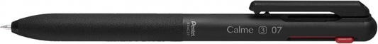 Pentel Calme Boligrafo Retractil de 3 Colores 0.7mm - Cuerpo Color Negro - Colores Tinta Azul, Rojo y Negro - Cantidad: 10