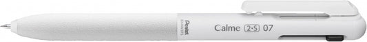 Pentel Calme Boligrafo Multifuncion Retractil de 2 Colores 0.7mm + Portaminas 0.5 HB - Cuerpo Color Blanco - Colores Tinta Rojo y Negro - Cantidad: 10