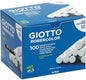 Giotto Robercolor Pack de 100 Tizas Redondas - Testadas Dermatologicamente - Compactas y Duraderas - Color Blanco