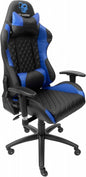 DeepGaming DeepCommand2 Silla Gaming - Reposabrazos - Ruedas de Silicona - Asiento Ergonómico - Cojín Lumbar y Cervical - Base Metal - Color Negro/Azul