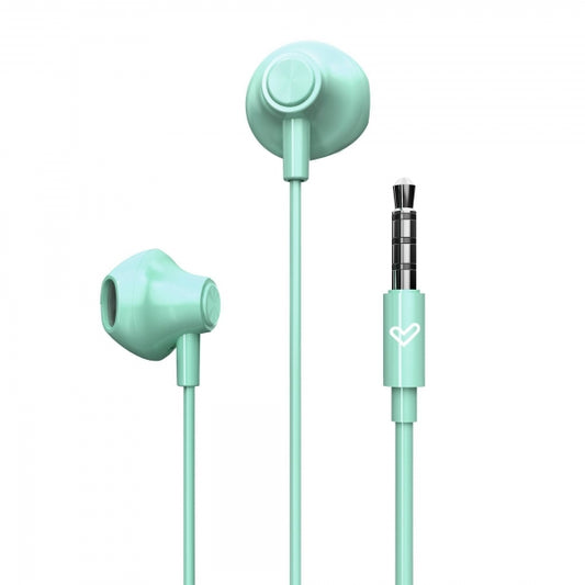 Energy Sistem Auriculares de Boton - Aislamiento Acustico - Microfono Integrado - Control de Reproduccion - Conector Jack 3.5 mm - Cable 120 cm. - Color Verde