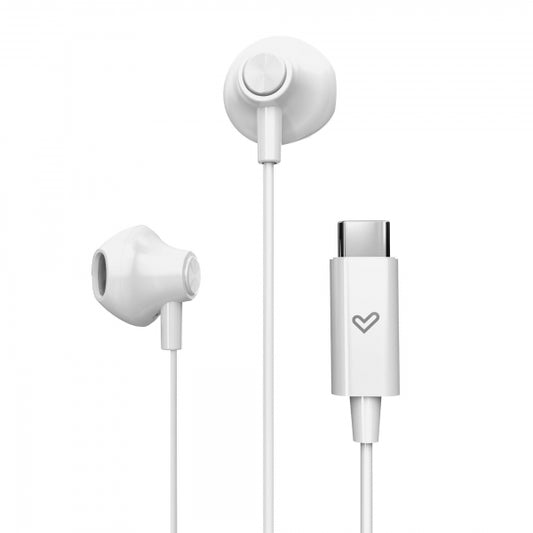 Energy Sistem Auriculares - Sonido HD - Conexion Tipo C - Microfono Integrado - Control de Reproduccion - Ligeros y Comodos - Packaging Reciclado - Color Blanco