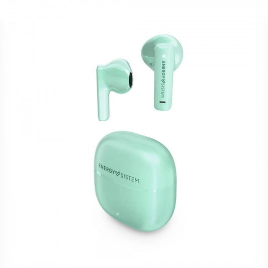 Energy Sistem Auriculares True Wireless - Bluetooth 5.4 - Graves Profundos - 20h Autonomia - Materiales Reciclados - Asistente de Voz Integrado - Color Verde