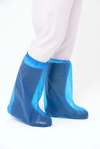 Santex Cubre Botas de Polietileno 40mic - Con Ajuste Elastico - Conforme (UE) 2016/425 - Color Azul - Cantidad: 50