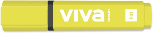 Molin Viva Marcador Fluorescente - Trazo entre 1 y 5mm - Tinta con Base de Agua - Color Amarillo - Cantidad: 10